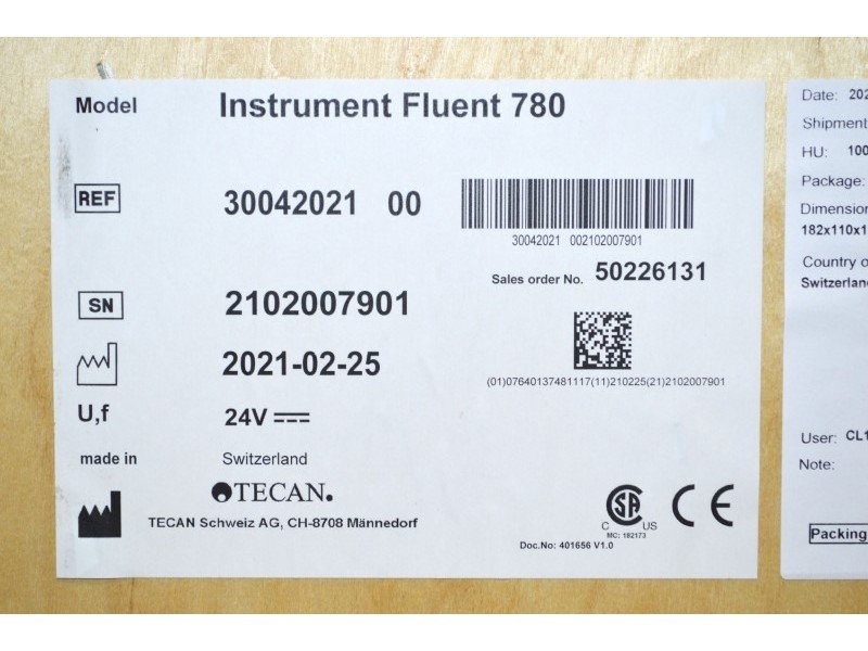 BRAND NEW/SEALED Tecan Fluent 780 Liquid Handler w/ RGA Gripper, Span-8 FCA, MCA384 w/ 96 Adapter Plate Unit 1
