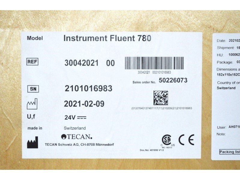 BRAND NEW/SEALED Tecan Fluent 780 Liquid Handler w/ RGA Gripper, Span-8 FCA, MCA384 w/ 96 Adapter Plate Unit 3